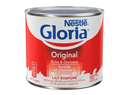 GLORIA - Lait Concentré Non Sucré original - 150 g