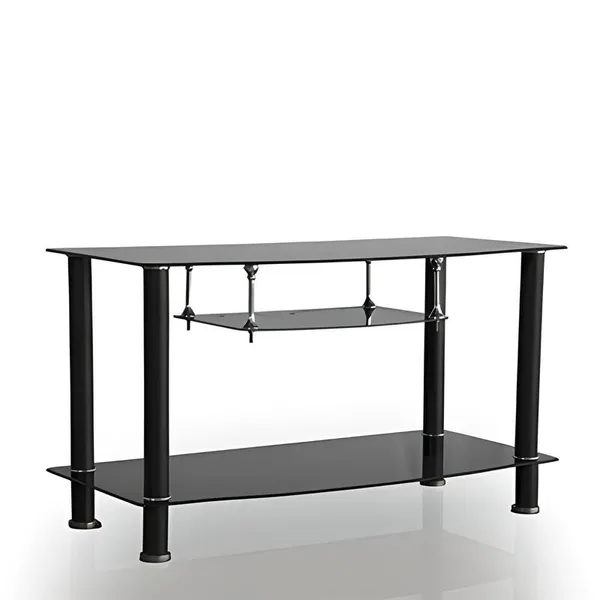 Table Téléviseur Long En Verre Noir А36Р