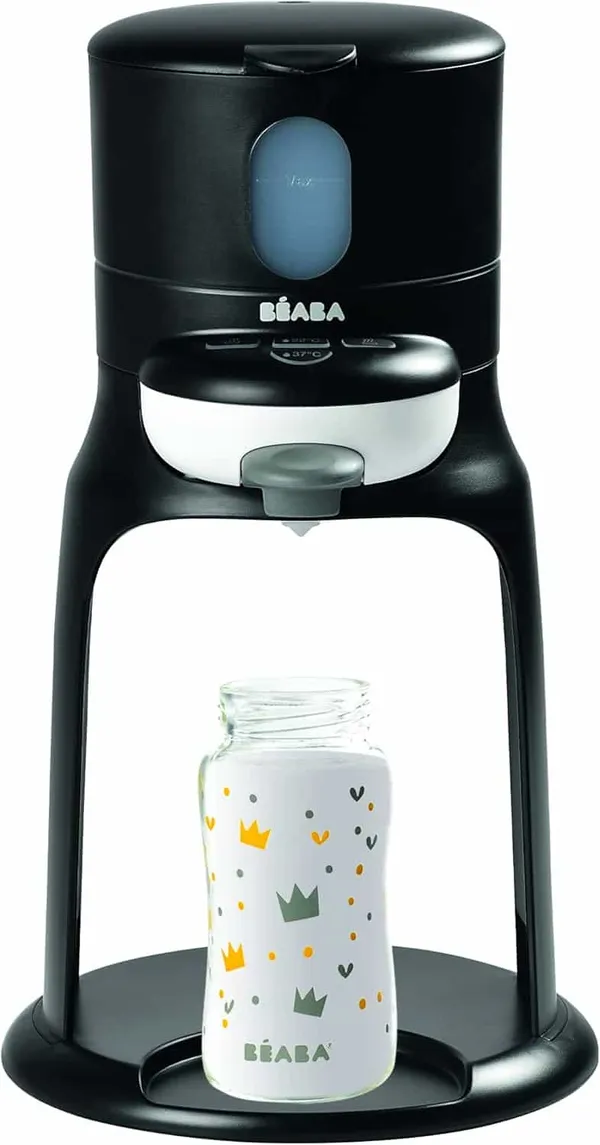 BÉABA, Préparateur-Chauffe Biberon/Petits pots, Distributeur d'eau à Température Exacte, Instantané, Rapide, Fonction Bain Marie, 2 Températures, Chauffe biberon Amovible, Bib'Expresso, Black