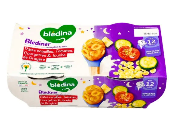 Plat complet du soir avec morceaux Blédina Blédiner 2 x 200 g