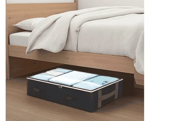 Boîtes de rangement pliables sous le lit, boîtes de rangement en tissu classique,