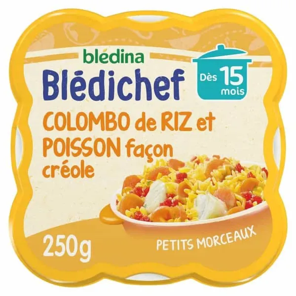 BLEDINA - Blédichef Colombo de Riz & Poisson Créole 250g – Dès 15 mois