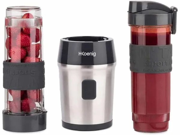 H.KOENIG - Blender Smoothie Portable – 300W avec 2 Bouteilles - 570ML