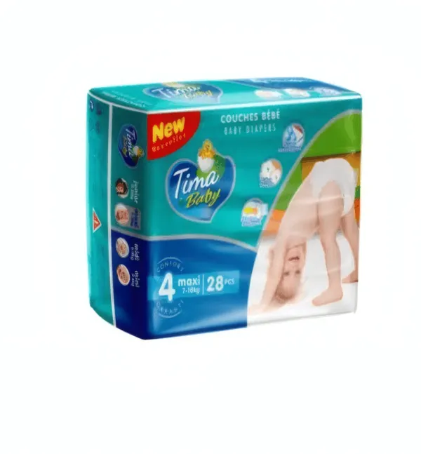 TIMA BABY - Couches bébé taille 4 maxi (7-18kg) - Lot de 5 X 28 couches