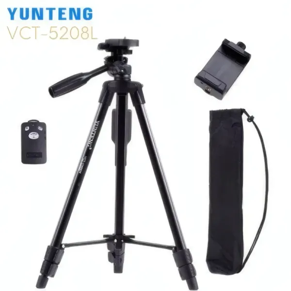 Trépied YUNTENG VCT-5208L avec Télécommande Bluetooth - Compatible Caméras et Smartphones