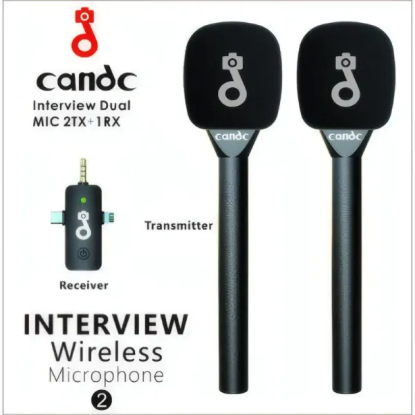 Kit de Microphone Sans Fil Candc Dual MIC pour Interviews