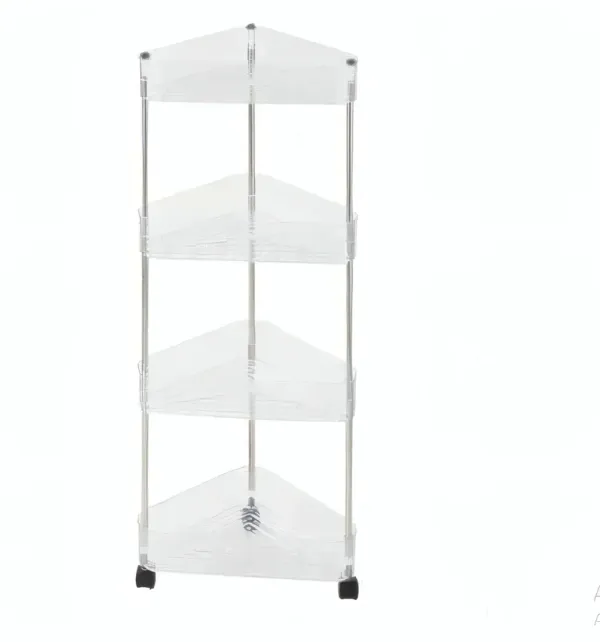 Chariot de stockage triangulaire transparent à roulettes - Taille M