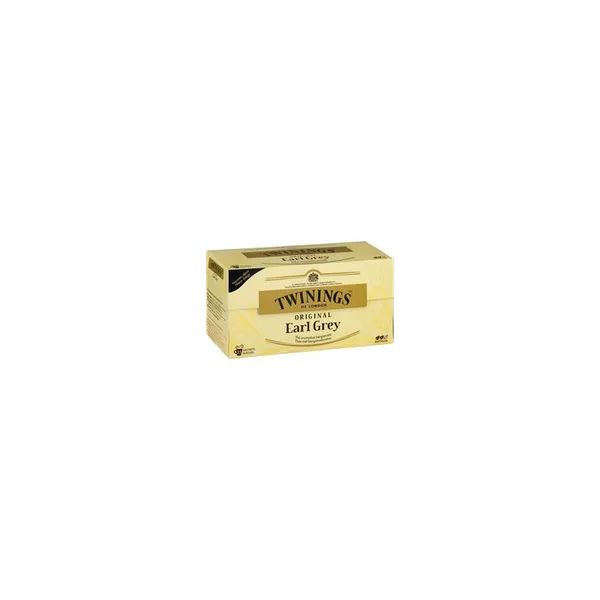 TWININGS Original Earl Grey, thé aromatisé bergamote 25 sachets 50