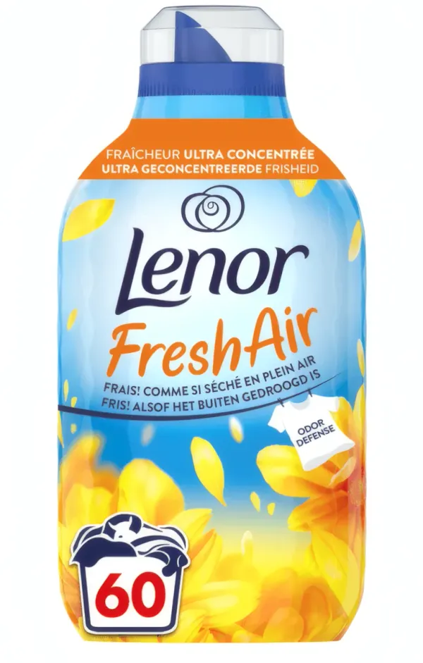 LENOR - Fresh Air Adoucissant Rayons de Soleil – 60 Lavages (840ml)