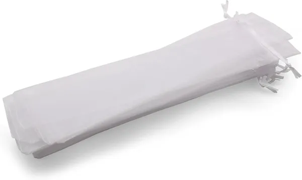 Lot de 50 Sachets en Organza Blanc – 26 cm x 6 cm