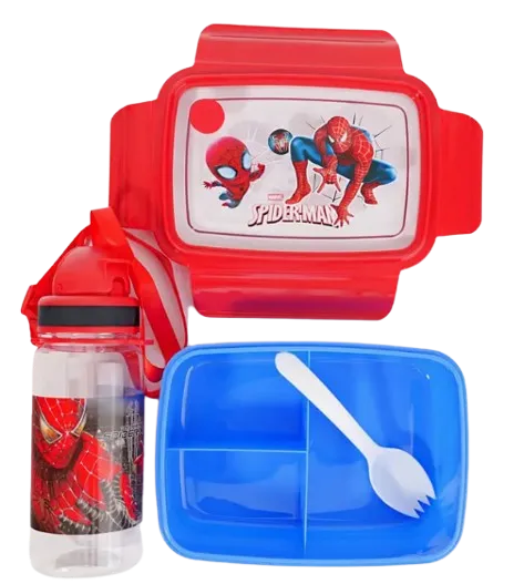 Lunbox Spider-Man + Gourde – Motif Bleu/Rouge