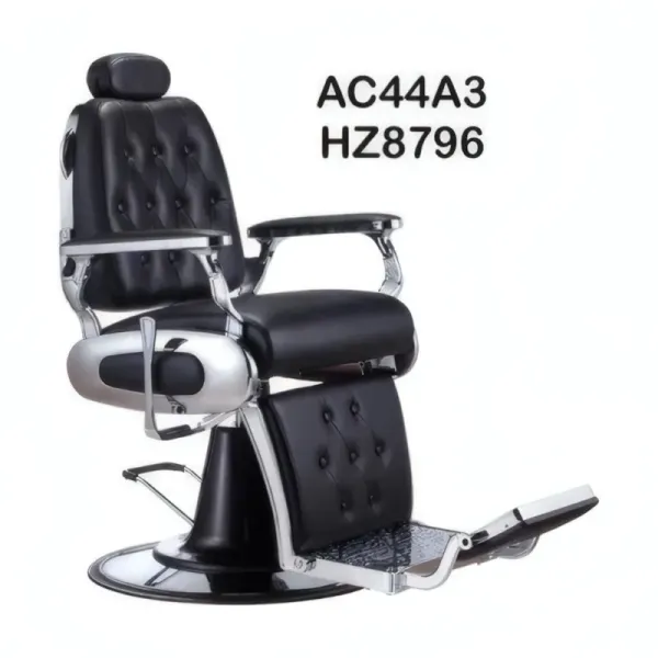 Chaise de Coiffeur Professionnelle HZ8799 - Cuir Noir