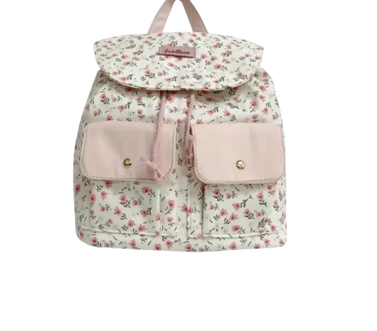 Sac à Dos Floral Femme – Grande Capacité Rose Pastel
