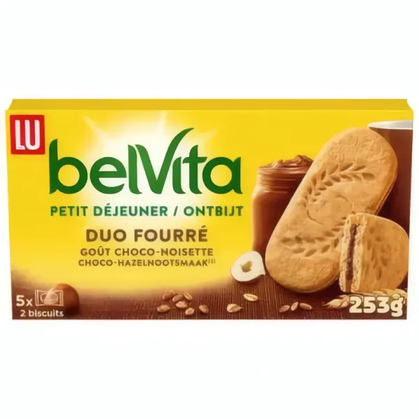 BELVITA – Petit Déj Duo Fourré Goût Choco Noisette