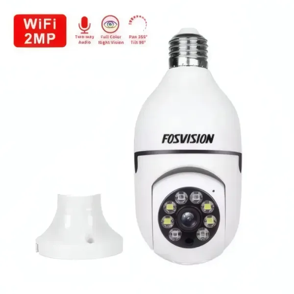 Caméra Ampoule WiFi FOSVISION FS-380L1 - 2MP avec Vision Nocturne
