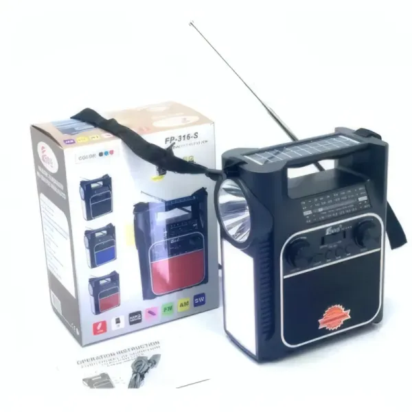 Radio Solaire Rechargeable FEPE FP-316-S avec Bluetooth et USB