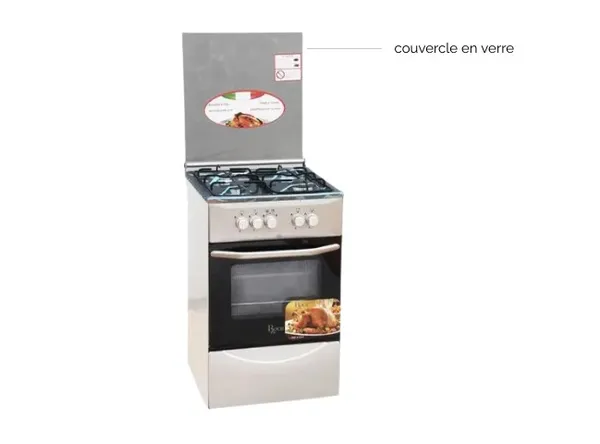 Cuisiniere Roch 4 feux 50X50 à Gaz Gris RGC50
