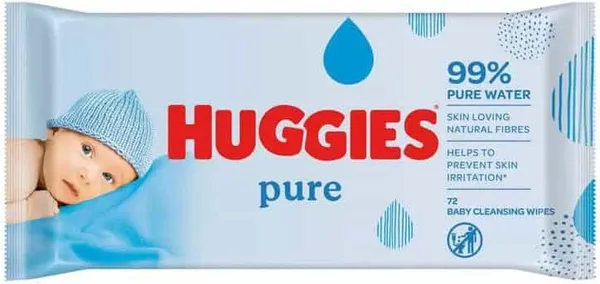 HUGGIES - Lingettes Pure Maxi - 72 lingettes