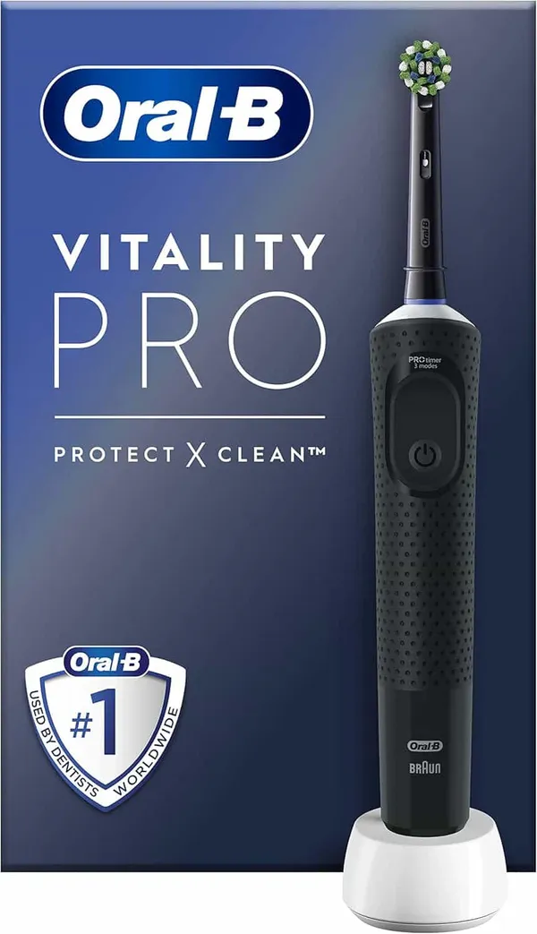 ORAL-B - Brosse à Dents Électrique Vitality Pro Noire – 1 Brossette Incluse