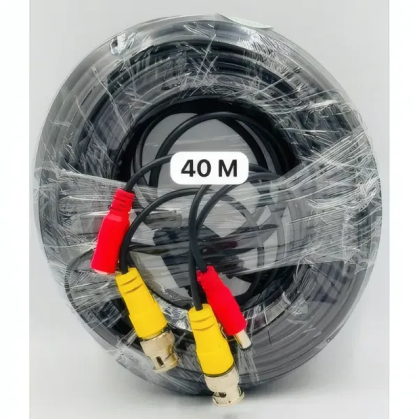 Câble Coaxial RG59 BNC + DC 40M pour Caméra de Surveillance