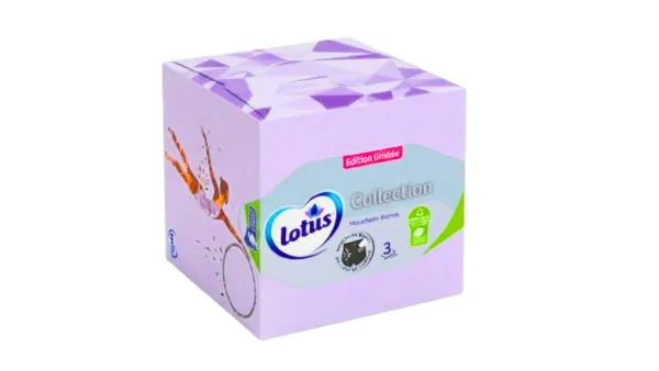 Mouchoirs boîte blanc cubique 1 x 48 Lotus