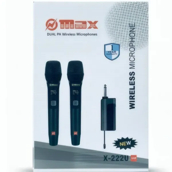 Microphones Sans Fil MAX MX-222U - Dual PA UHF pour Karaoké