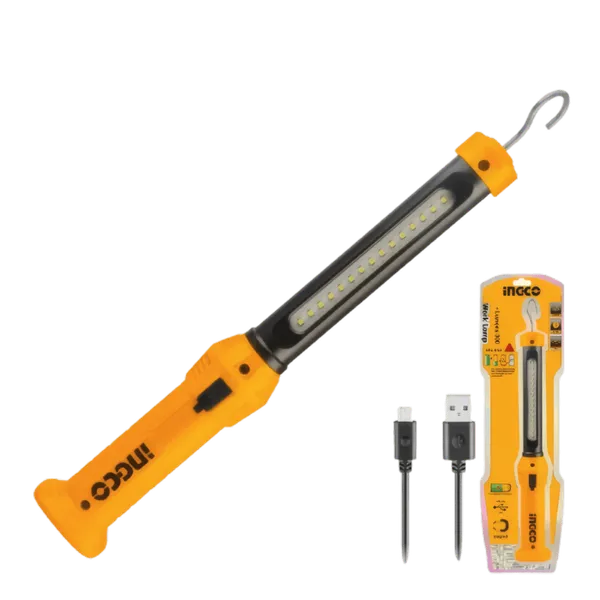 Lampe de Travail LED Rechargeable 3.5W HWLI35261 – Batterie Li-Polymer, 300 Lumens et Recharge USB