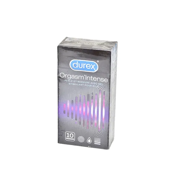 DUREX ORGASM'INTENSE 10 Préservatifs Lubrifiés Texture Nervuré et perlé