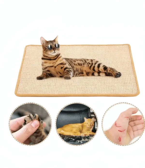 Tapis à Gratter Chat Sisal Naturel – Résistant & Anti-Rayures - 40x20 cm
