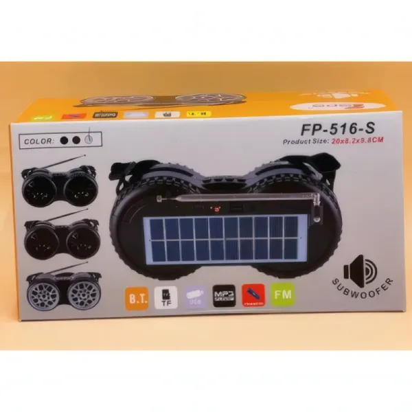 Radio et Haut-Parleur Solaire FEPE FP-516-S - Multi Fonctions