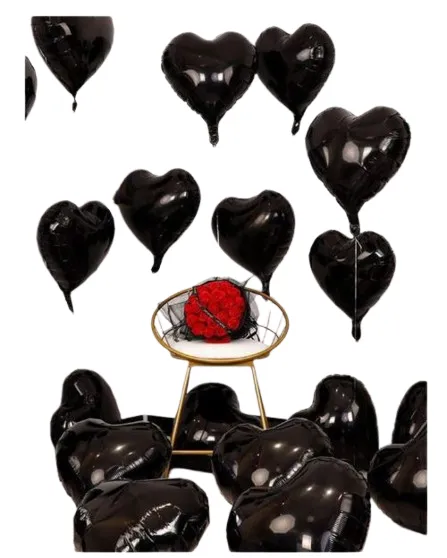 Lot de 10 Ballons en Feuille d'Alu Forme Cœur - 18 pouces