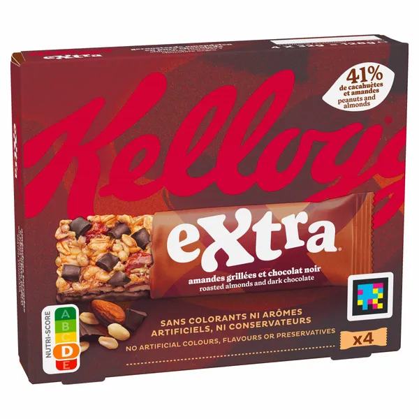 KELLOGG’S – Barres Extra Chocolat Noir - 4 x 32g - 128 g