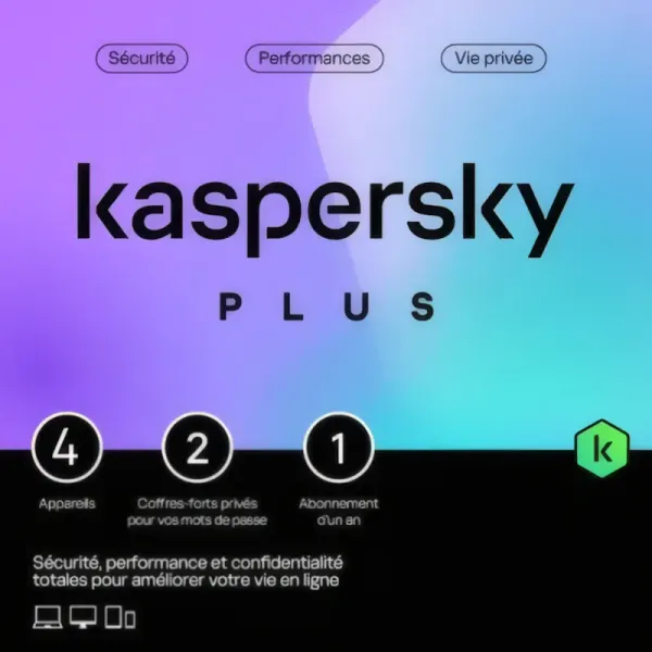 Kaspersky Anti-Virus Plus - Licence 4 Postes pour 1 An