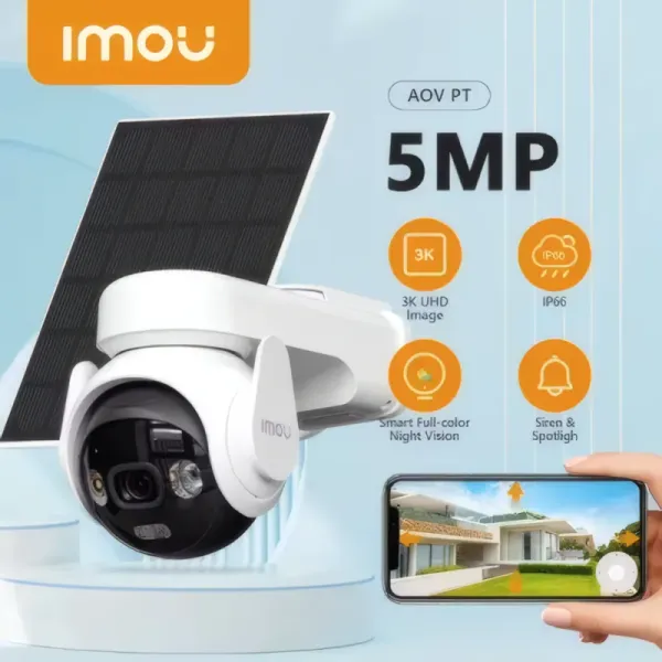 Caméra IP Imou AOV PT 4G+Wi-Fi 3K - Surveillance Extérieure 5MP