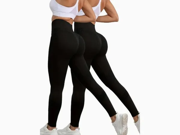 Legging Yoga Femme Taille Haute haute extensible  – Noir, Ultra Confort taille M, 2PCS