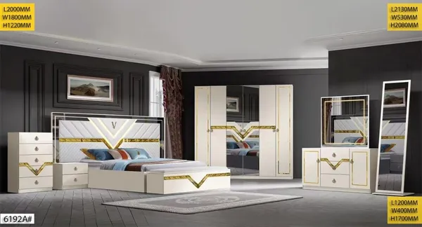Chambre à Coucher Armoire 6 battants 6 pièces Beige 6192A