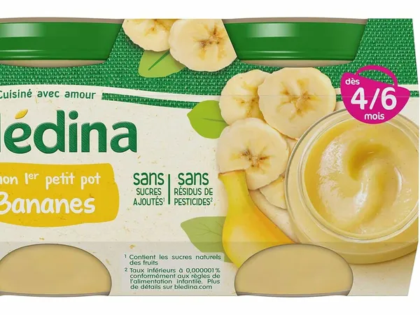 BLEDINA - Mon 1er Petit Pot Compote Bananes dès 4/6 mois - 2 x 130 g
