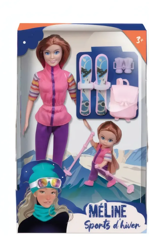 Poupée Mannequin Méline – Sports d’Hiver avec Accessoires – 29 cm