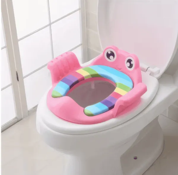 Ensemble d’Accessoires de Salle de Bain pour Enfants – Siège de Toilettes Mignon Garçon – Rose
