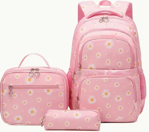 Sac à Dos Enfants 3 Pièces – Durable et Confortable Rose