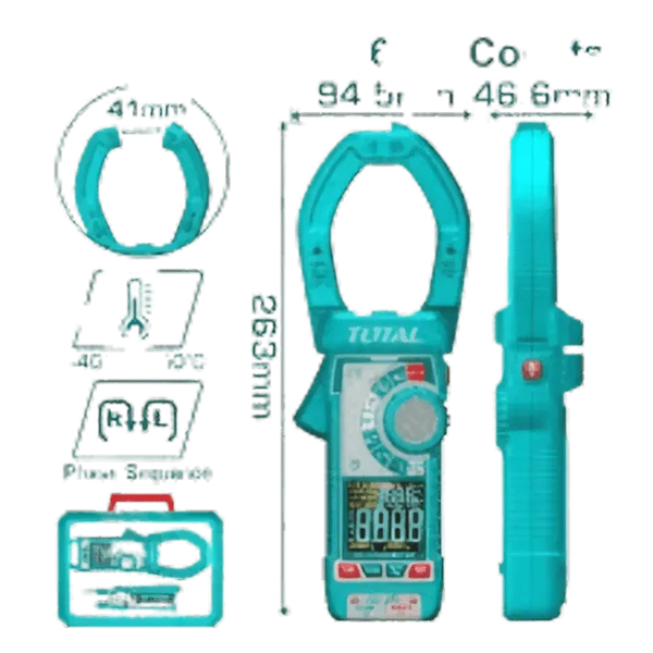 Pince Ampèremétrique Numérique AC 1200A - TOTAL