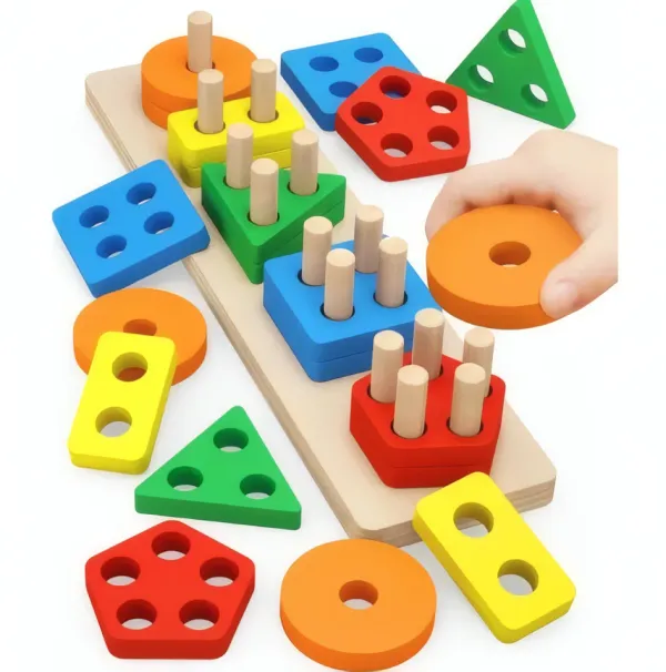 Jouet en Bois Recyclé – Puzzle Éducatif pour Tout-Petits