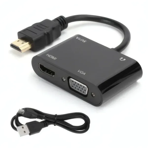 Convertisseur HDMI vers HDMI & VGA avec Audio RS-HDHDVGA