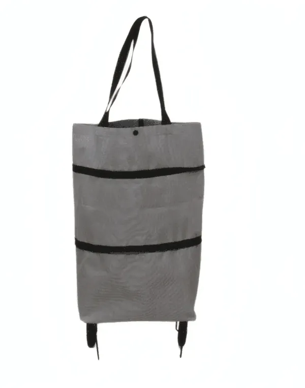 Sac-chariot à roulettes pliable pour courses (capacité de 20kg) - Gris