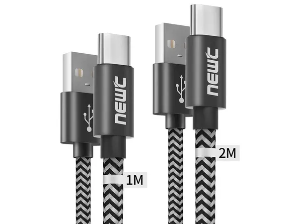 XIAOMI - Câbles USB-C [2x : 1m+2m] Nylon Tressé – Compatible Samsung, Huawei