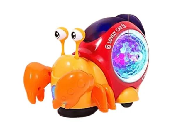 Jouet Crabe Électrique Bébé Sons Lumières Projections Sans Piles Déclenchement Musical 3 Ans
