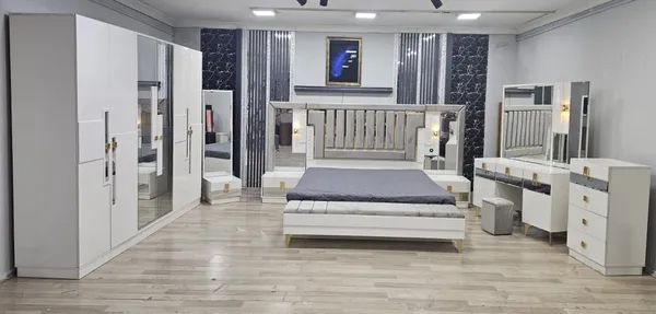 Chambre à Coucher Armoire 6 battants 6 pièces Blanc Bambi