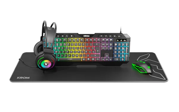 Krom - Krom NXKROMKRRR clavier Souris incluse Jouer USB Noir