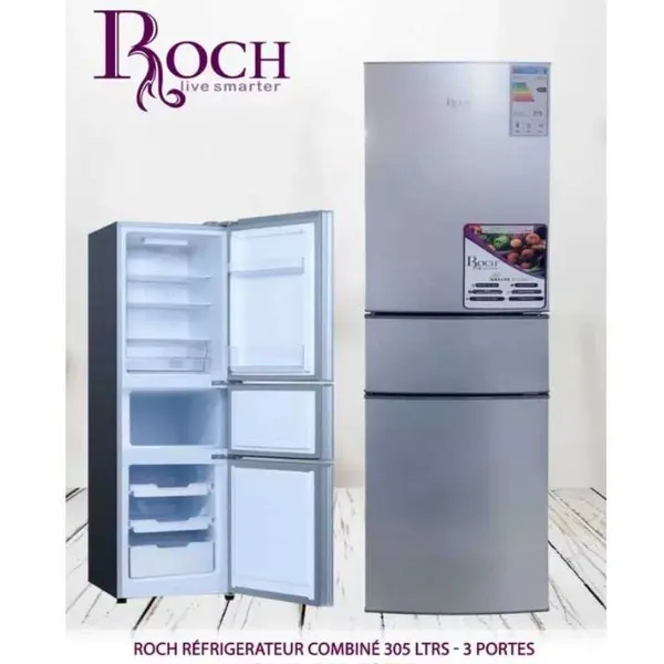 Refrigerateur Roch 3PORTES Combine 3TIROIRS RFR305