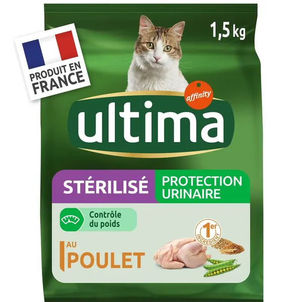 Croquettes pour chat stérilisés Protection urinaire ULTIMA